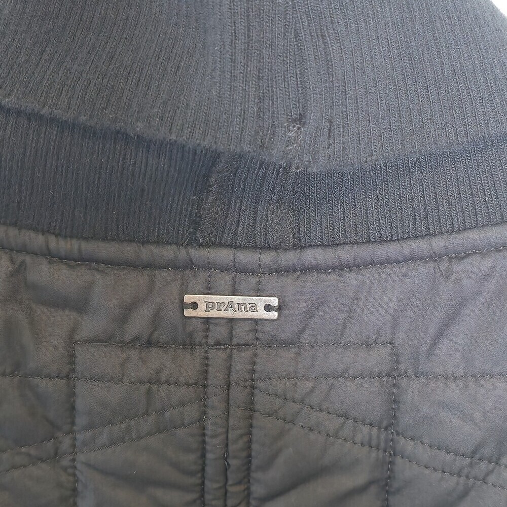 prAna Women’s Quilted Fleece Vest Small Black Cowl Neck Outdoor Hiking - Picture 6 of 9